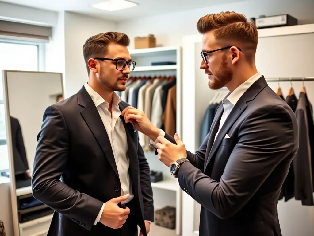 A candidate receiving advice on professional attire and grooming, ensuring a polished and confident appearance.